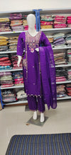 Purple Embroidered Suit with Dupatta – Elegant Party & Festive Wear
