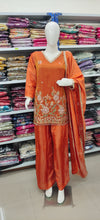 Orange Embroidered Palazzo Suit with Dupatta – Festive & Party Wear
