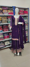 Deep Purple Embroidered Palazzo Suit Set with Dupatta – Festive & Wedding Wear