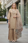 Beige Embroidered Suit with Dupatta – Elegant Party & Festive Wear