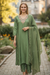 Elegant Green Embroidered Suit Set with Dupatta – Festive & Party Wear