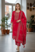 Red Embroidered Suit Set with Dupatta – Festive & Party Wear