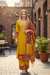 Mustard Yellow & Red Printed Suit Set with Dupatta – Festive & Ethnic Wear