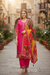 Rani Pink Suit Set with Multicolor Printed Dupatta – Festive & Casual Wear