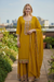 Mustard Embroidered Palazzo Suit Set with Dupatta – Festive & Wedding Wear