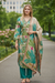 Beige & Green Tropical Printed Kurta Set with Dupatta