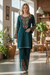 Emerald Bloom Embroidered Winter Co-ord Set | Kashmiri Floral Detailing