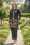 Winter Cord Set | Charcoal Bloom Embroidered Co-ord