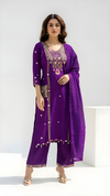Purple Embroidered Suit with Dupatta – Elegant Party & Festive Wear