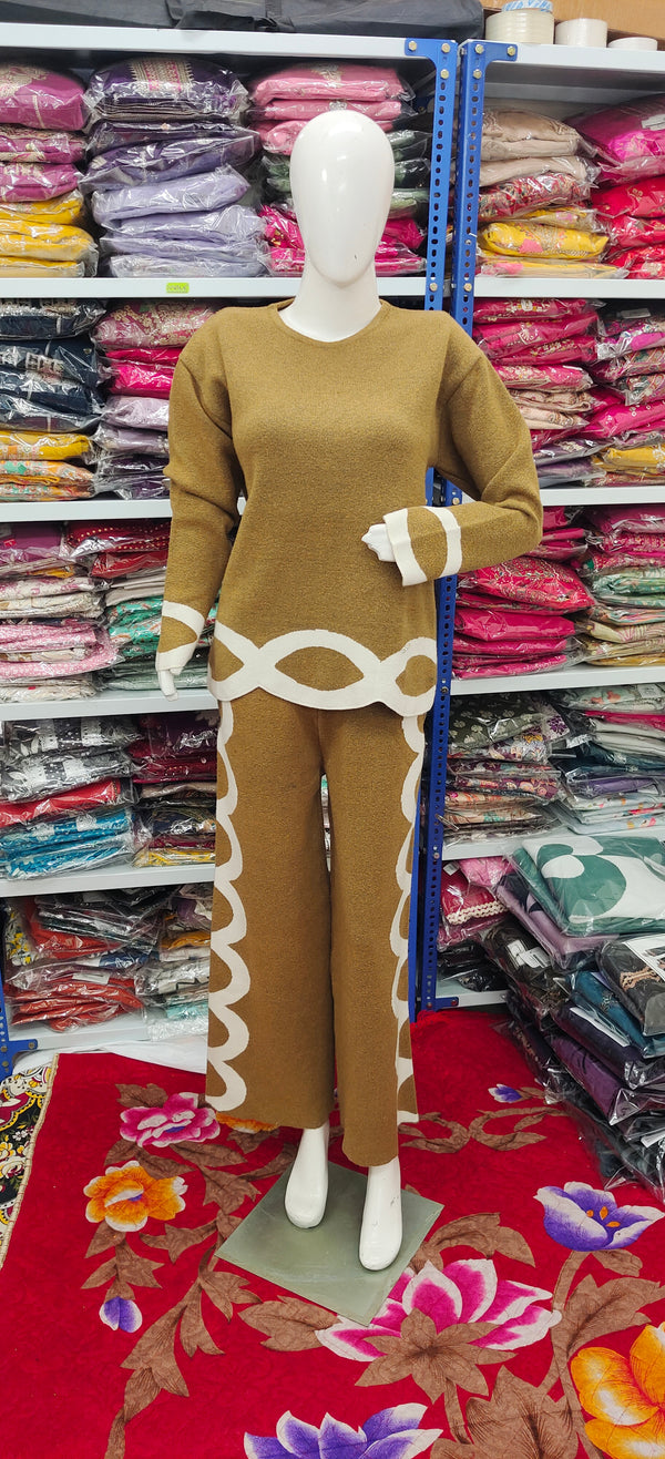 Caramel Brown Knit Co-ord Set | Winter Wave Edition