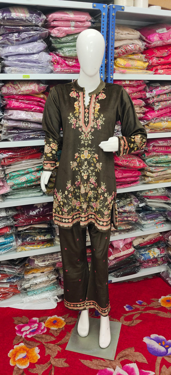 Winter Cord Set | Olive Garden Embroidered Co-ord