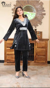 Winter Cord Set | Velvet Noir Embroidered Co-ord