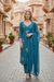 Teal Blue Embroidered Suit Set with Dupatta – Elegant Festive Wear