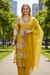 Mustard Yellow Tree Print Kurta Set with Dupatta