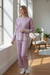 Winter Cozy Lavender Knit Set | Floral Embroidered Two-Piece Loungewear