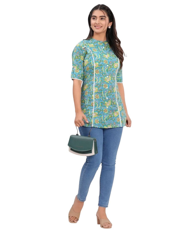 Sleeveless printed, woman Top