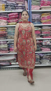 Red Embroidered Designer Suit with Pearl Detailing